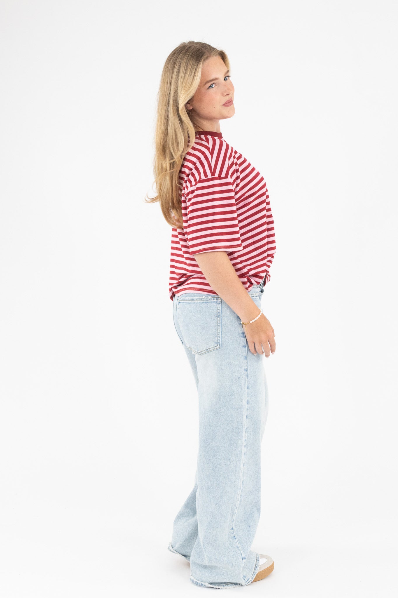 Oversized Stripe Tee Short Sleeve