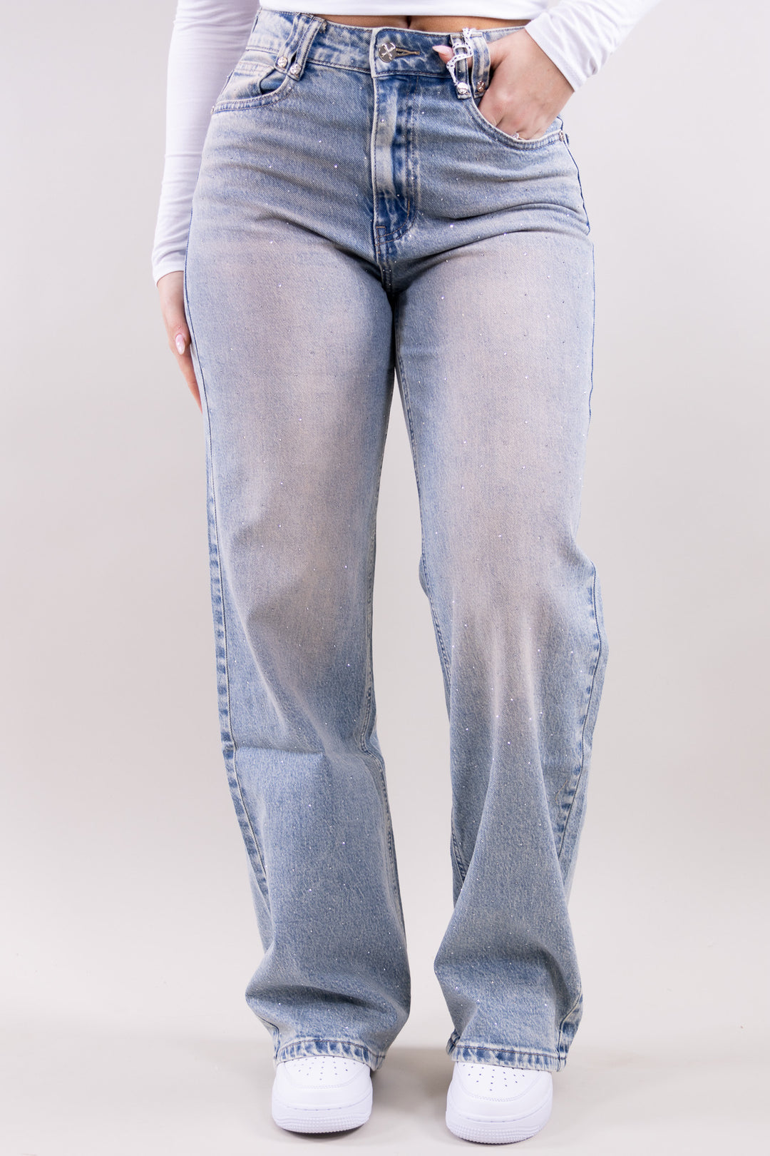 Lucy sparkling jeans washed - stretch