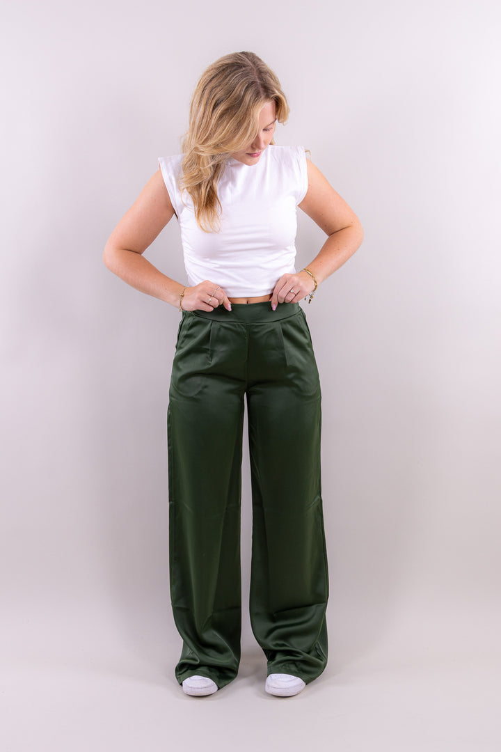 Sky satin pants