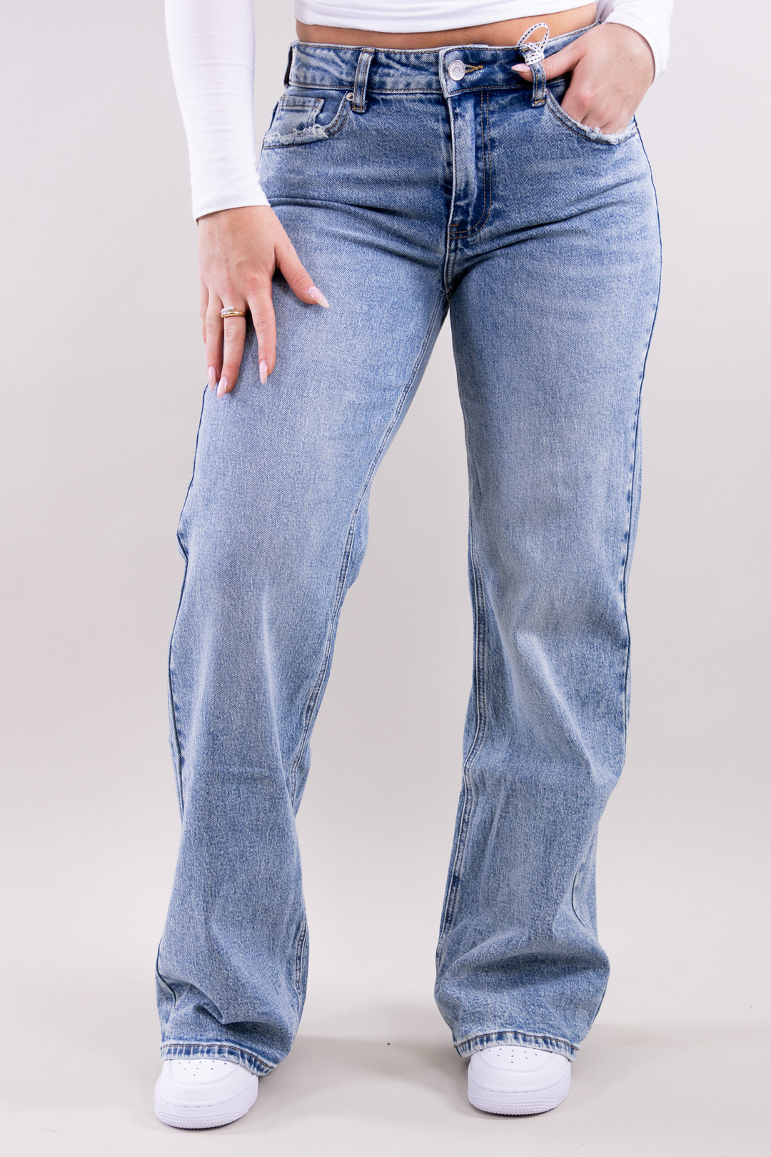 Bibi mid waist jeans- stretch