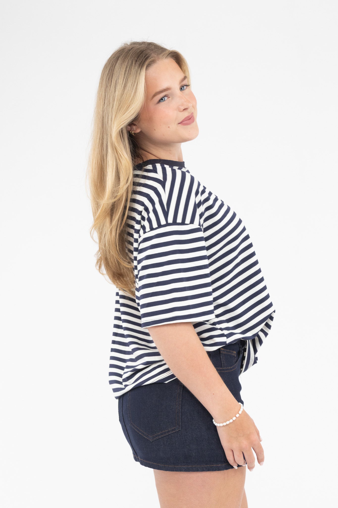 Oversized Stripe Tee Short Sleeve