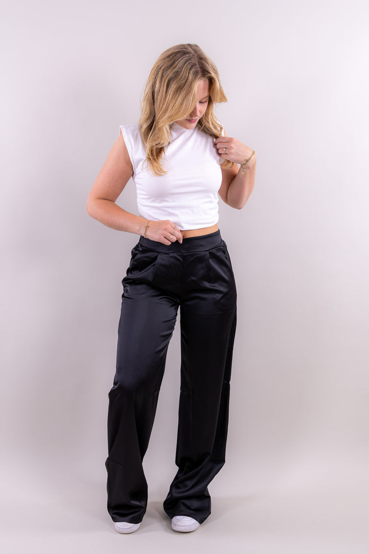 Sky satin pants