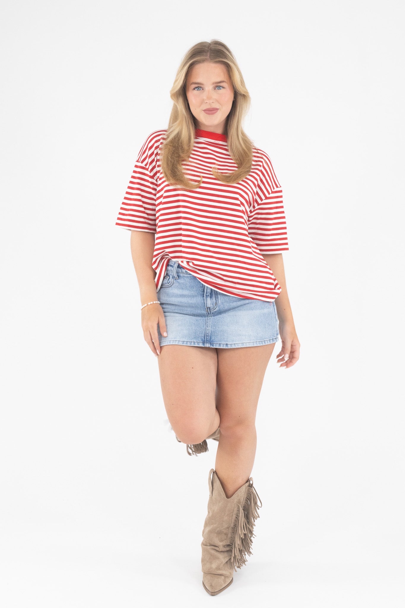 Oversized Stripe Tee Short Sleeve
