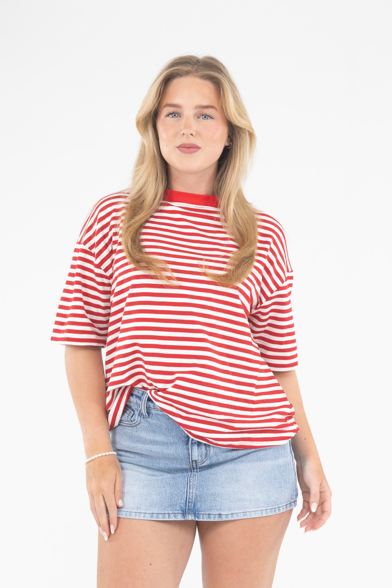 Oversized Stripe Tee Short Sleeve