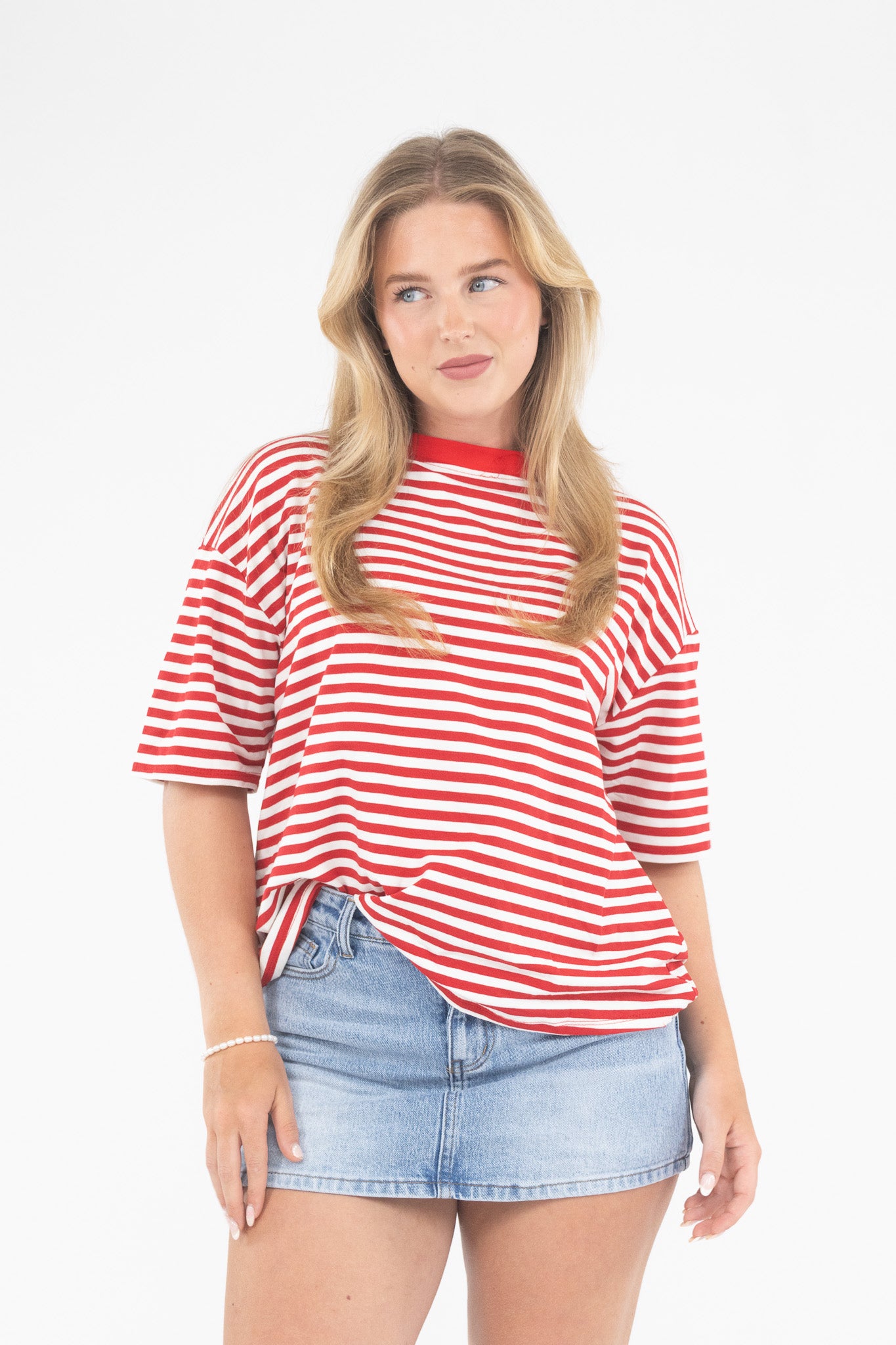 Oversized Stripe Tee Short Sleeve
