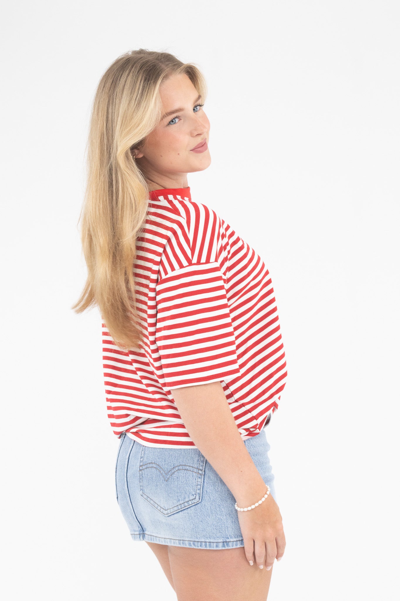 Oversized Stripe Tee Short Sleeve