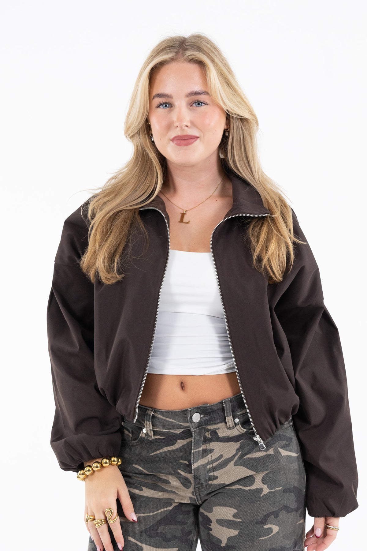 Cropped Balloon Jacket