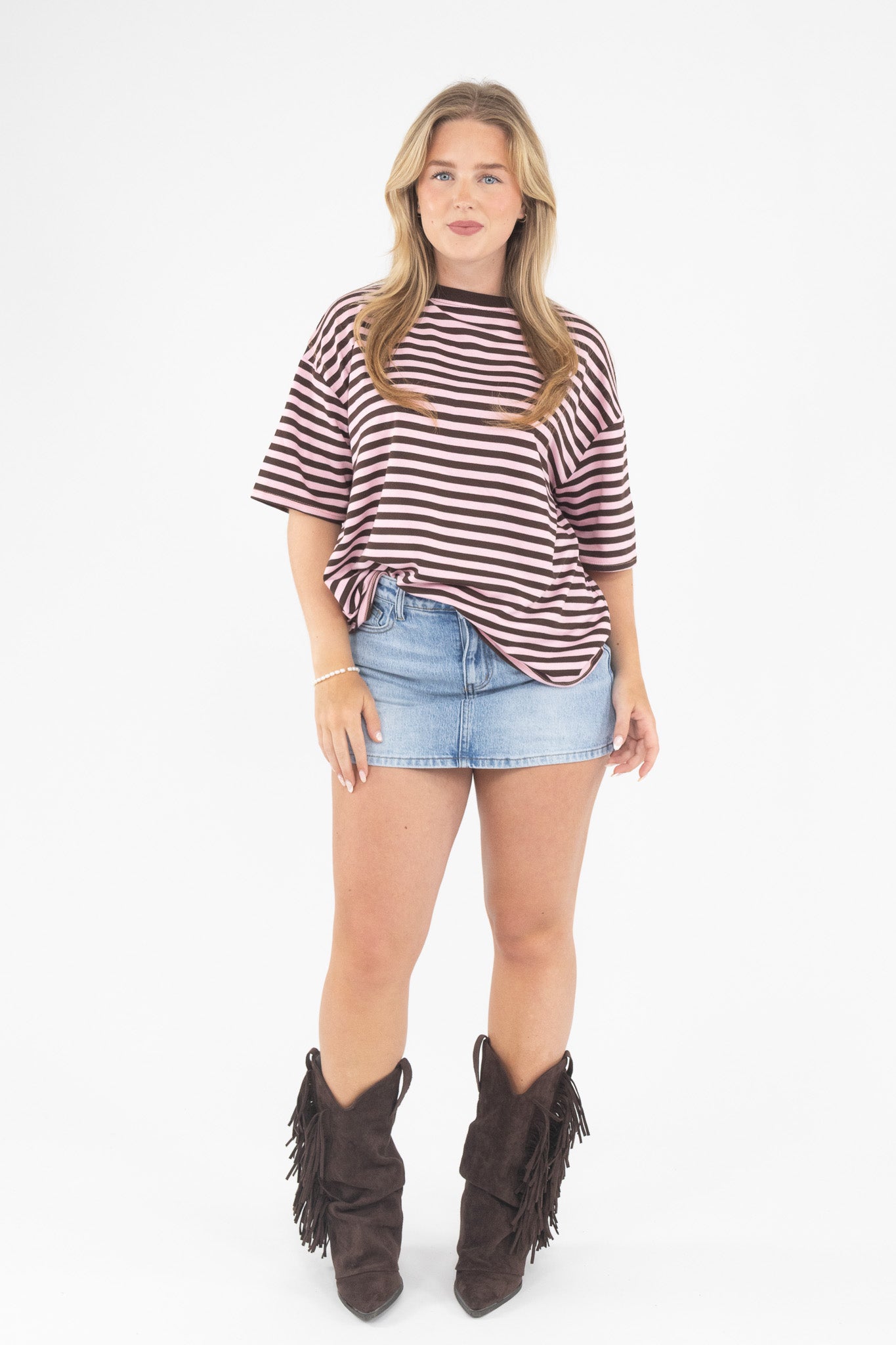 Oversized Stripe Tee Short Sleeve