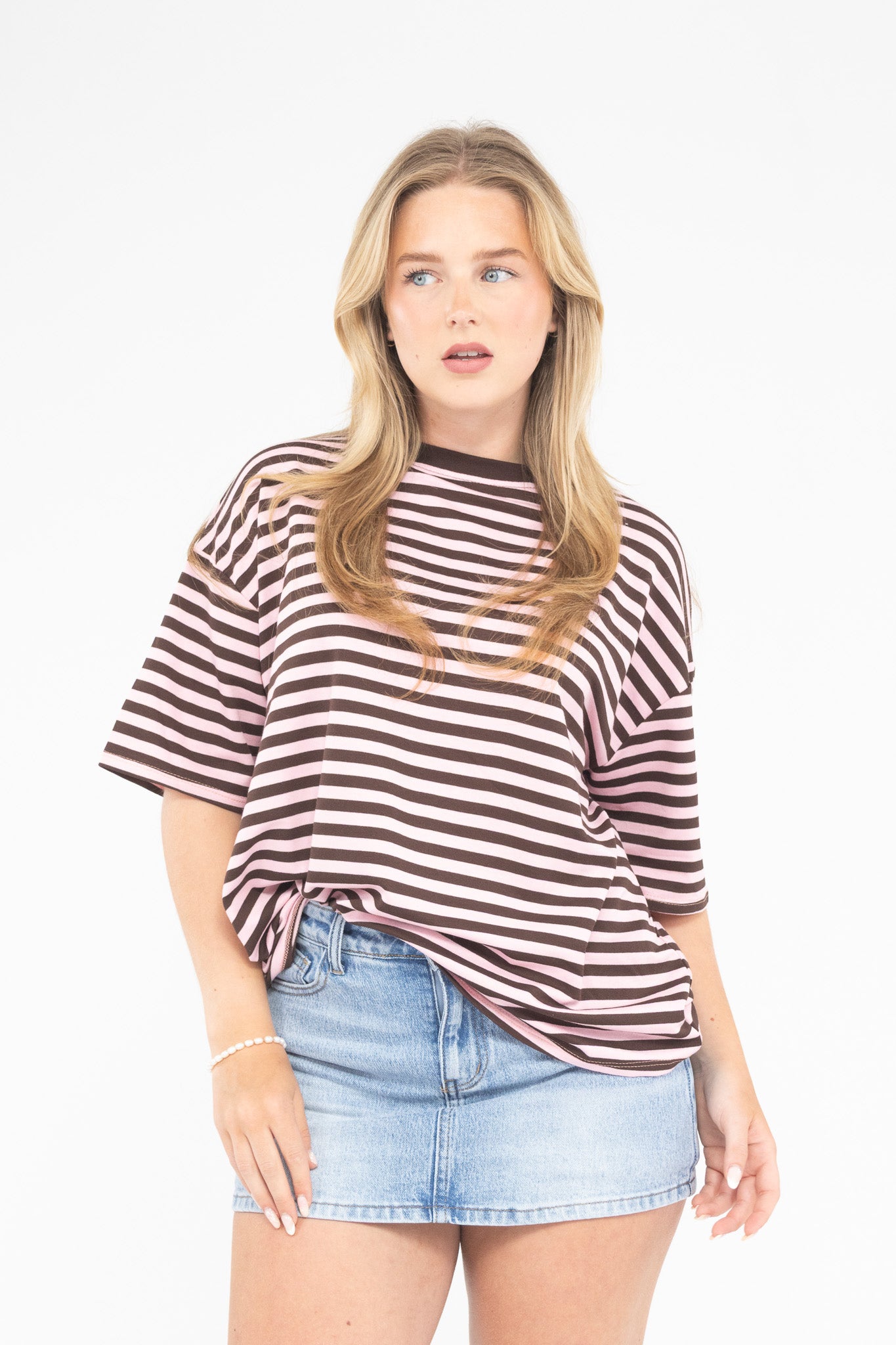 Oversized Stripe Tee Short Sleeve