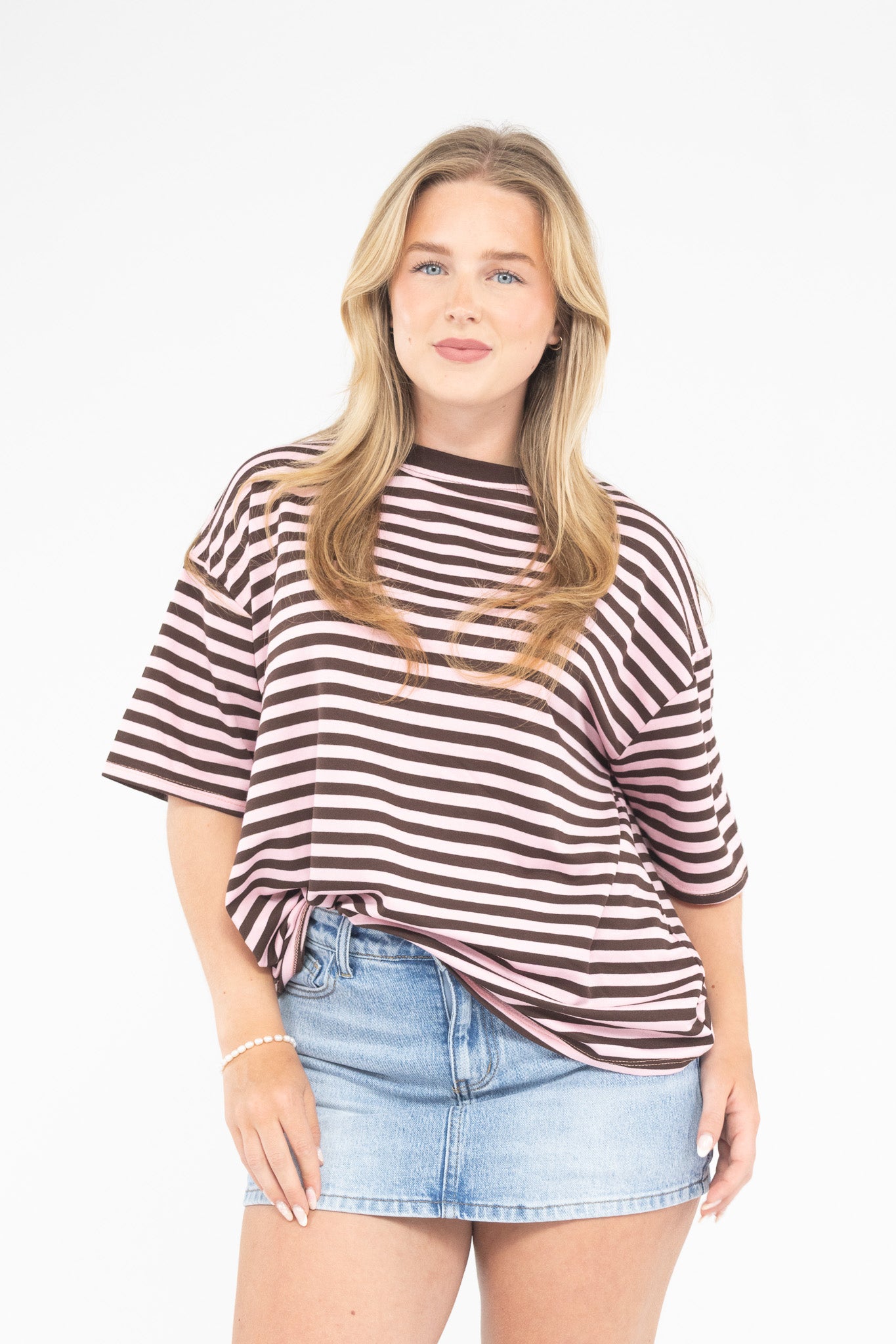 Oversized Stripe Tee Short Sleeve