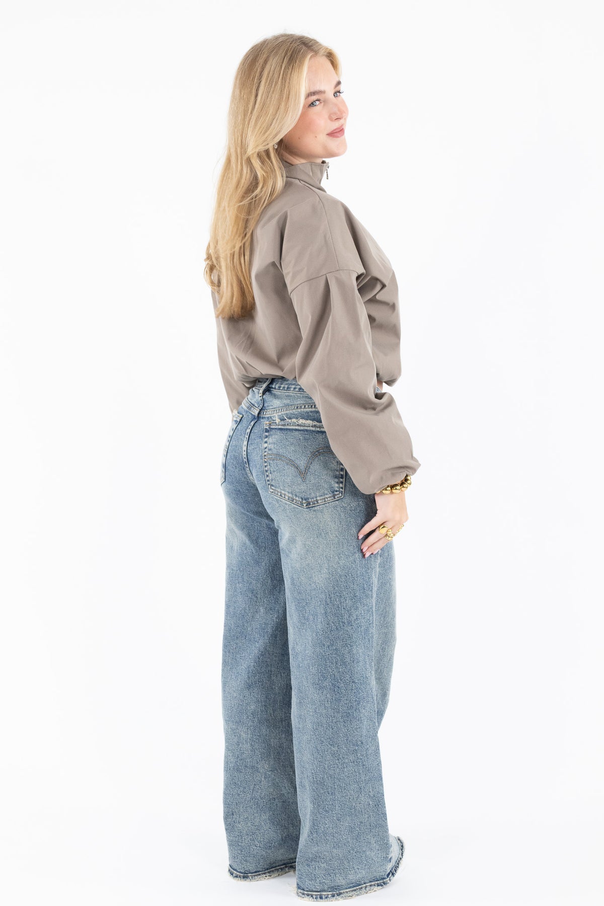 Cropped Balloon Jacket