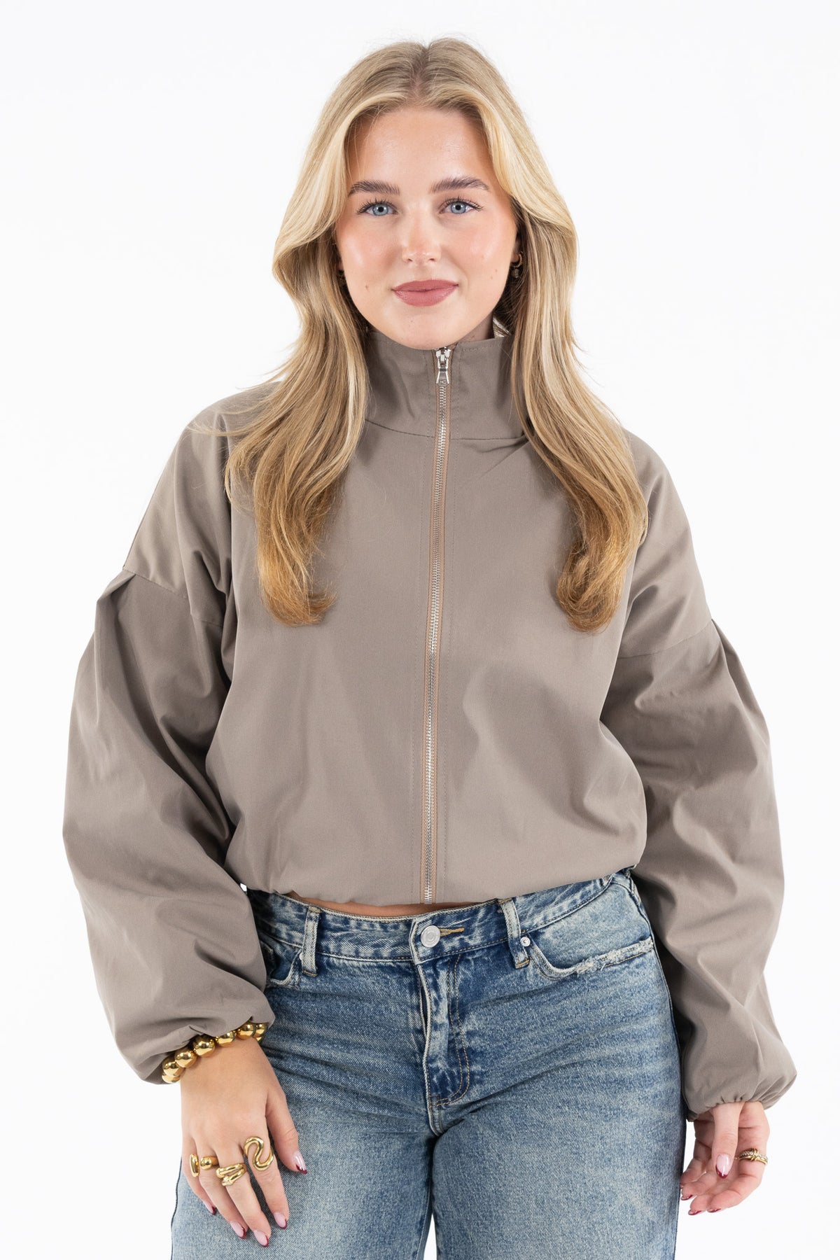 Cropped Balloon Jacket