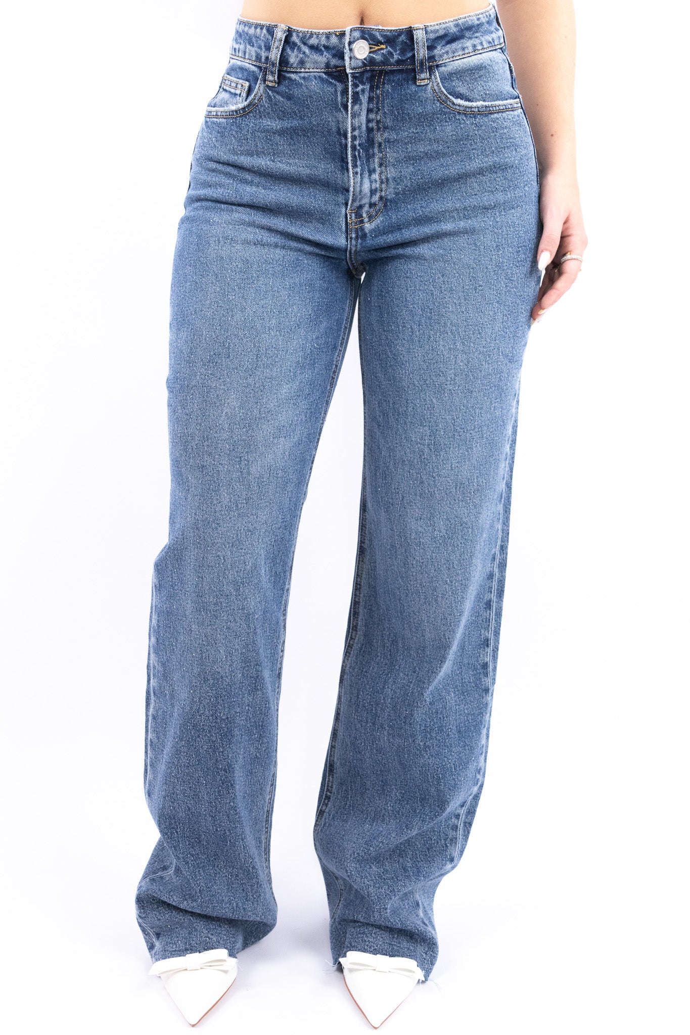 Sparkling wide leg jeans
