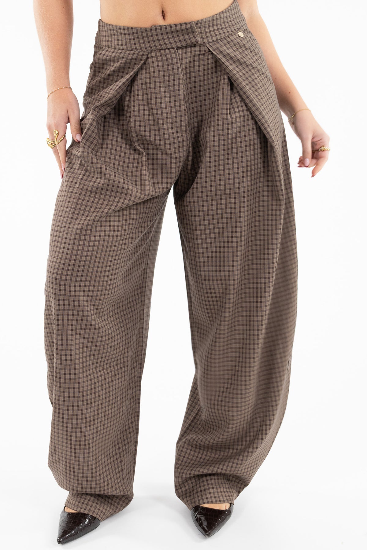 Check Balloon Pants