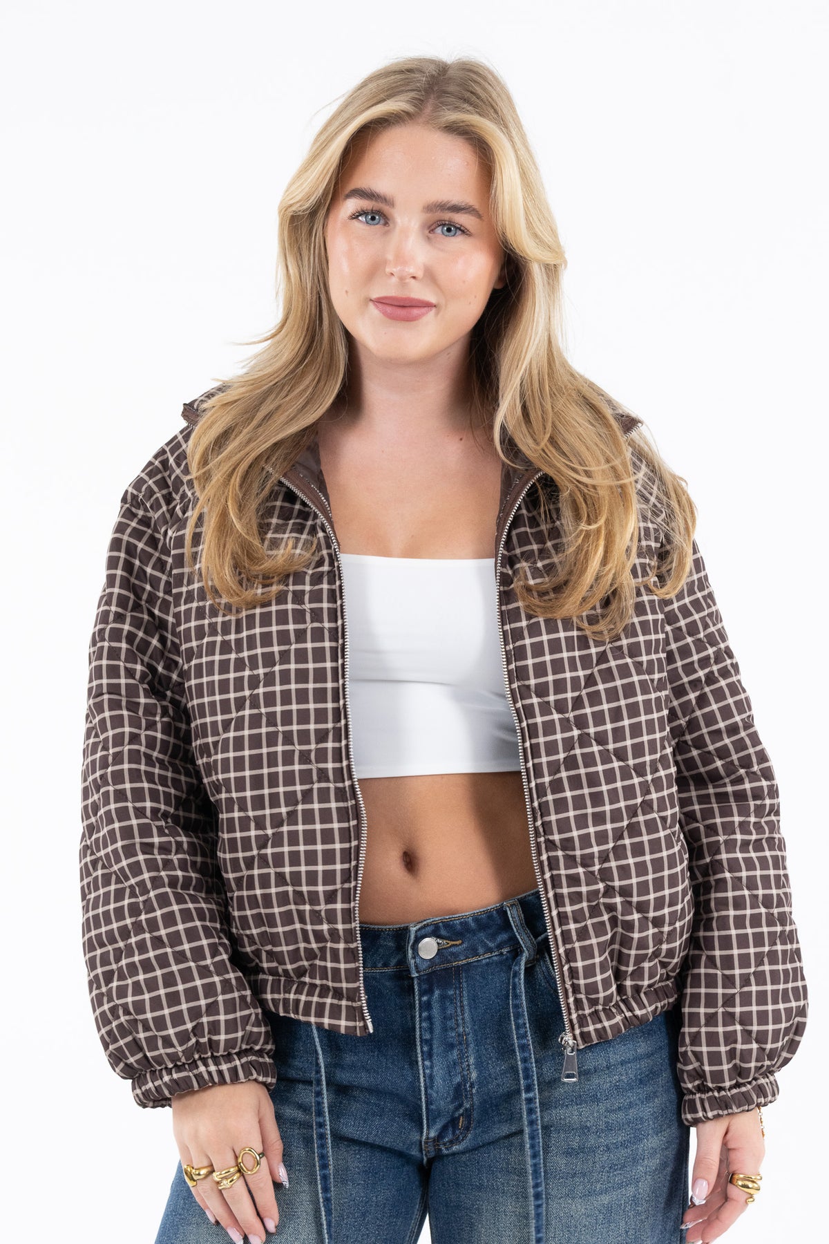 Check Bomber Jacket