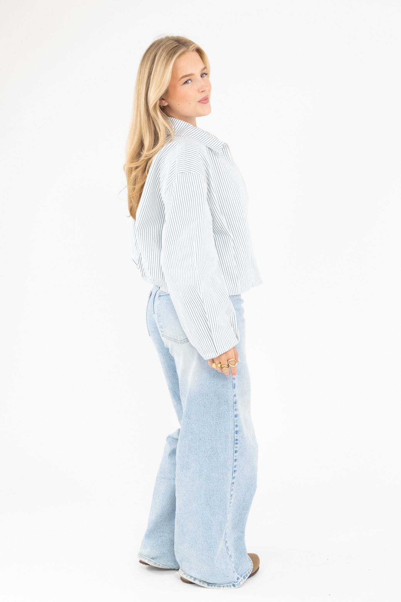 Cropped Stripe Jacket