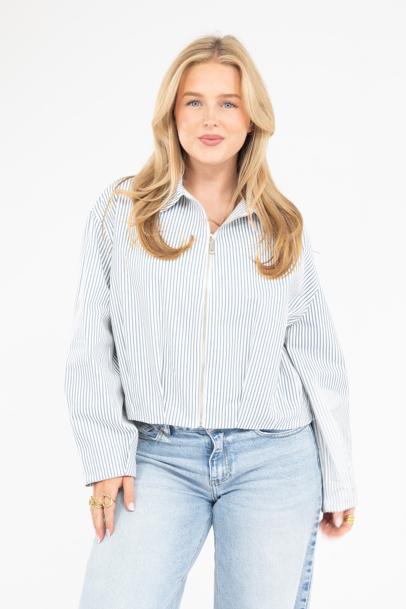 Cropped Stripe Jacket