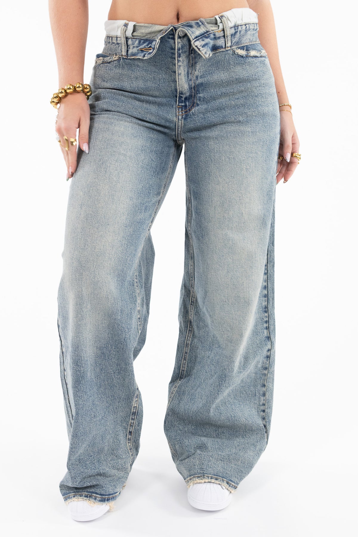 Folded Waist Jeans
