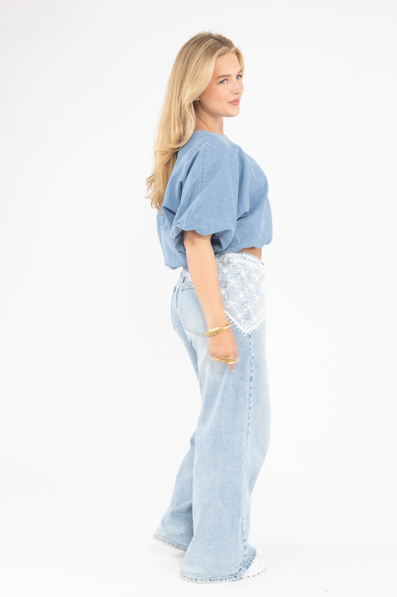 Denim Balloon Top