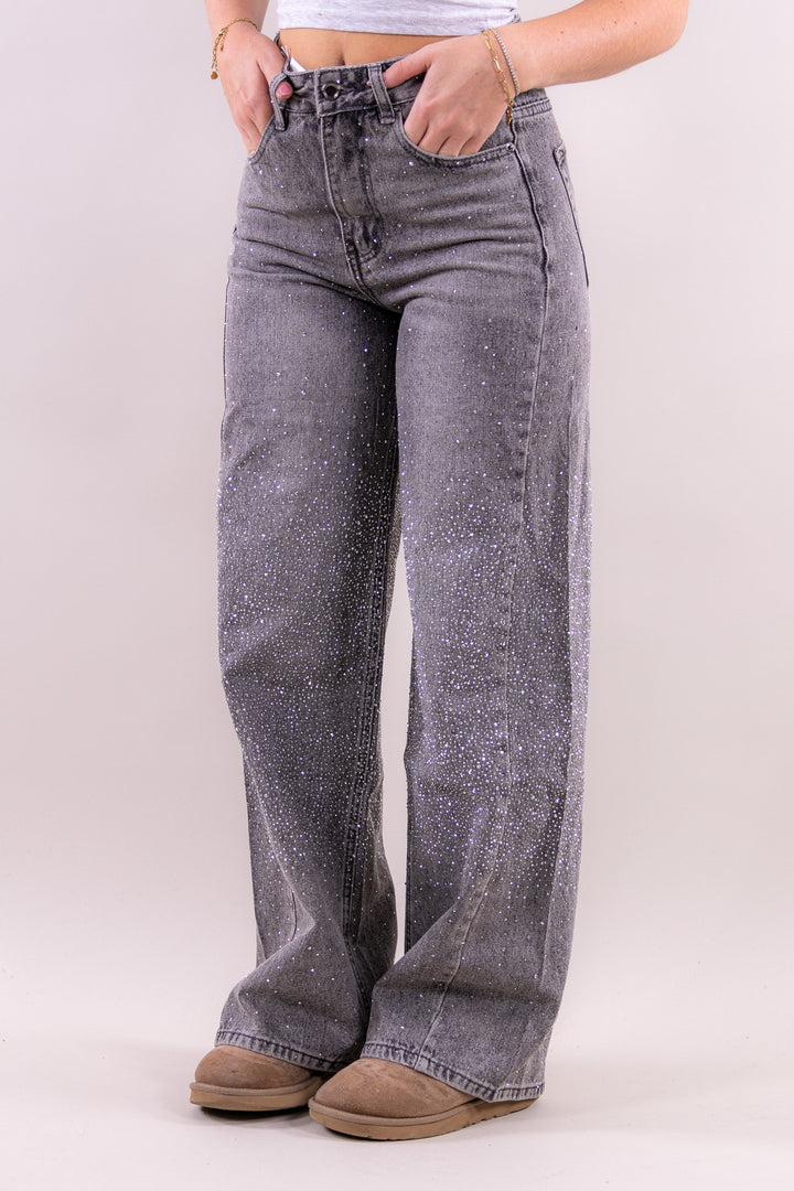 Riley glitter wide leg jeans - no stretch