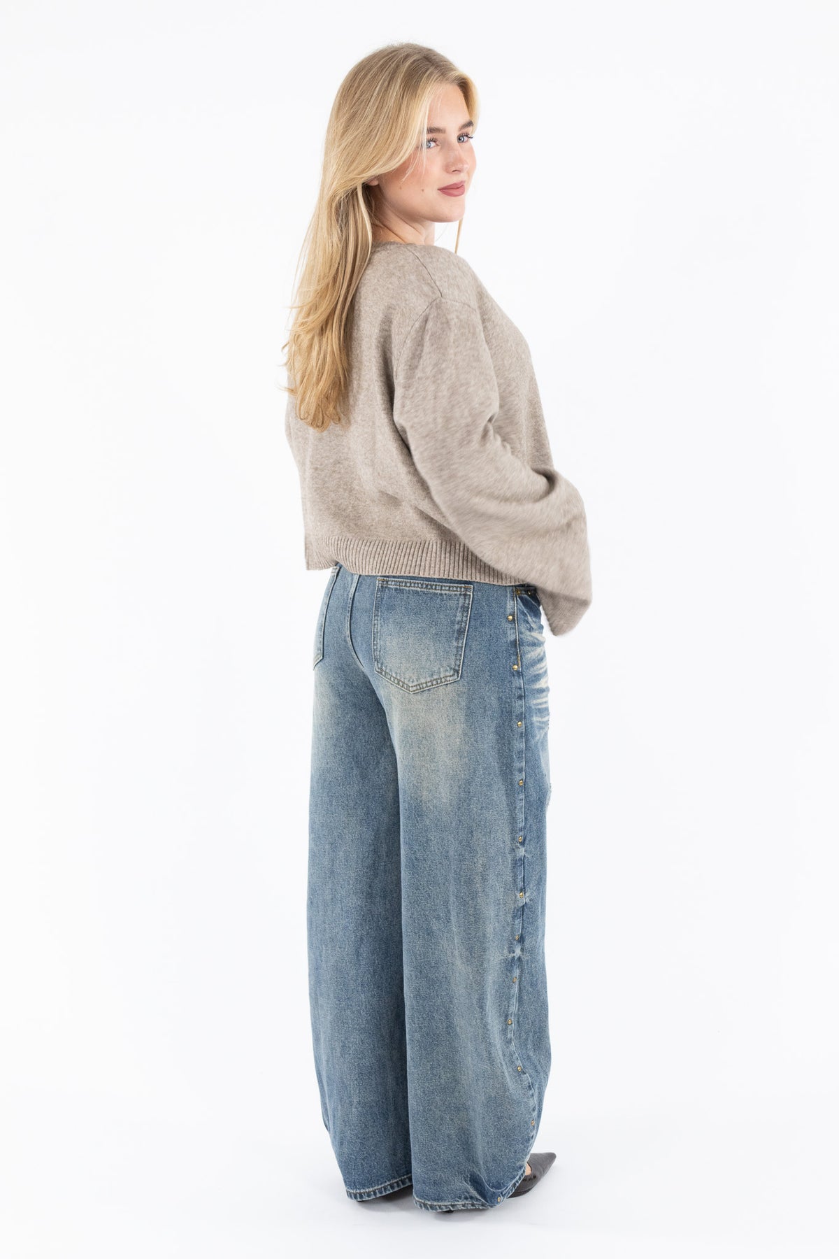 Vintage Studded Balloon Jeans