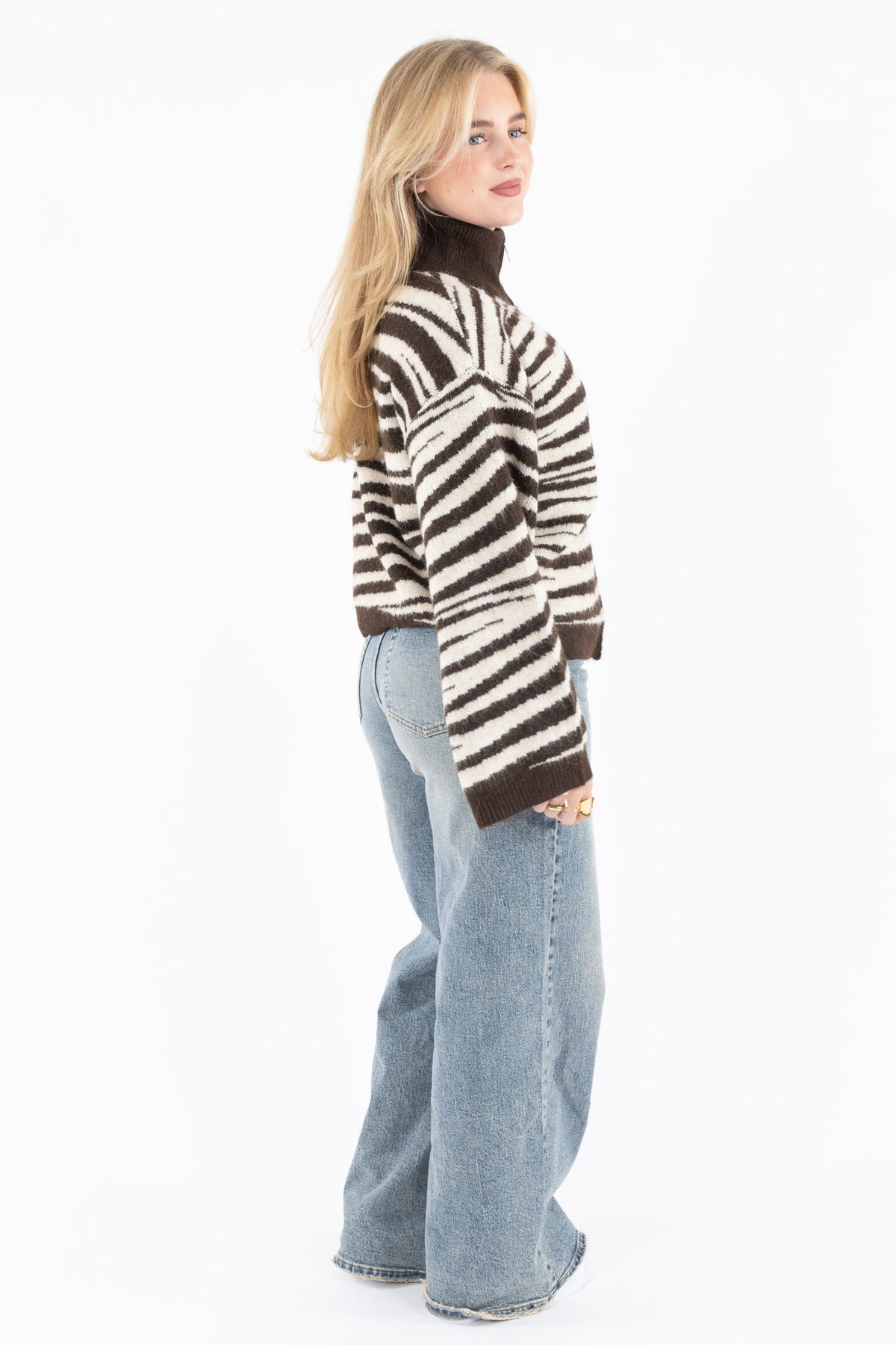 Zebra Zip Knit