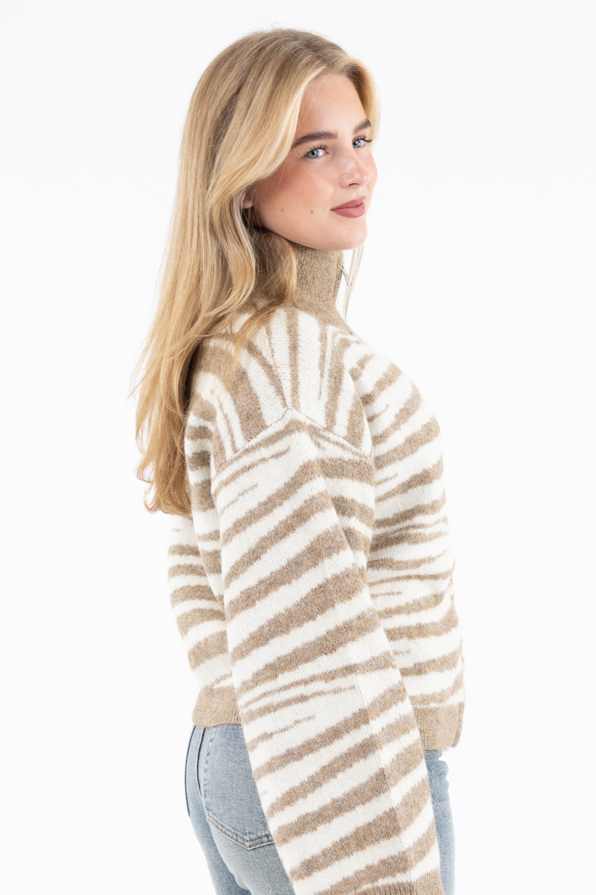 Zebra Zip Knit