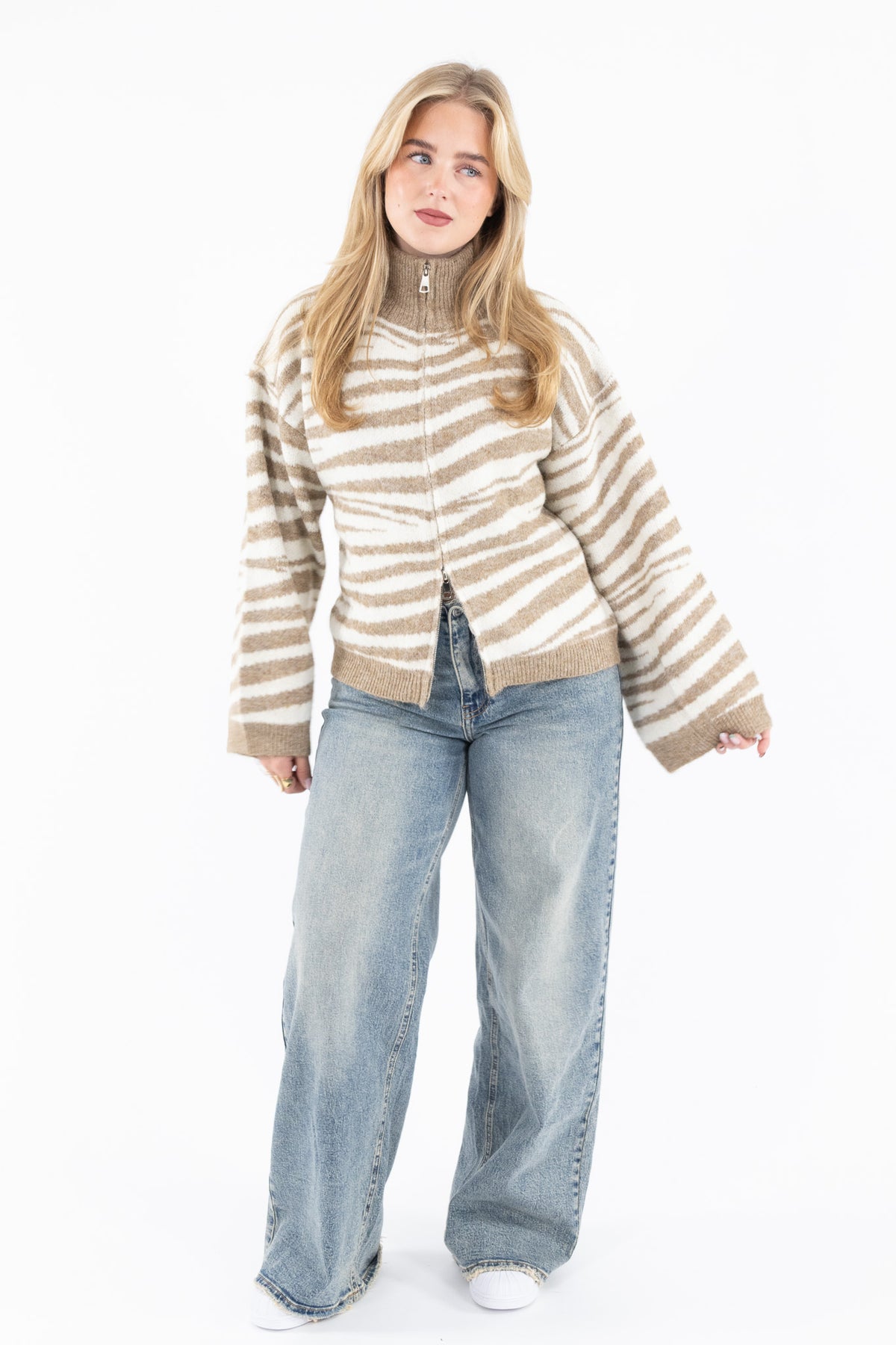 Zebra Zip Knit