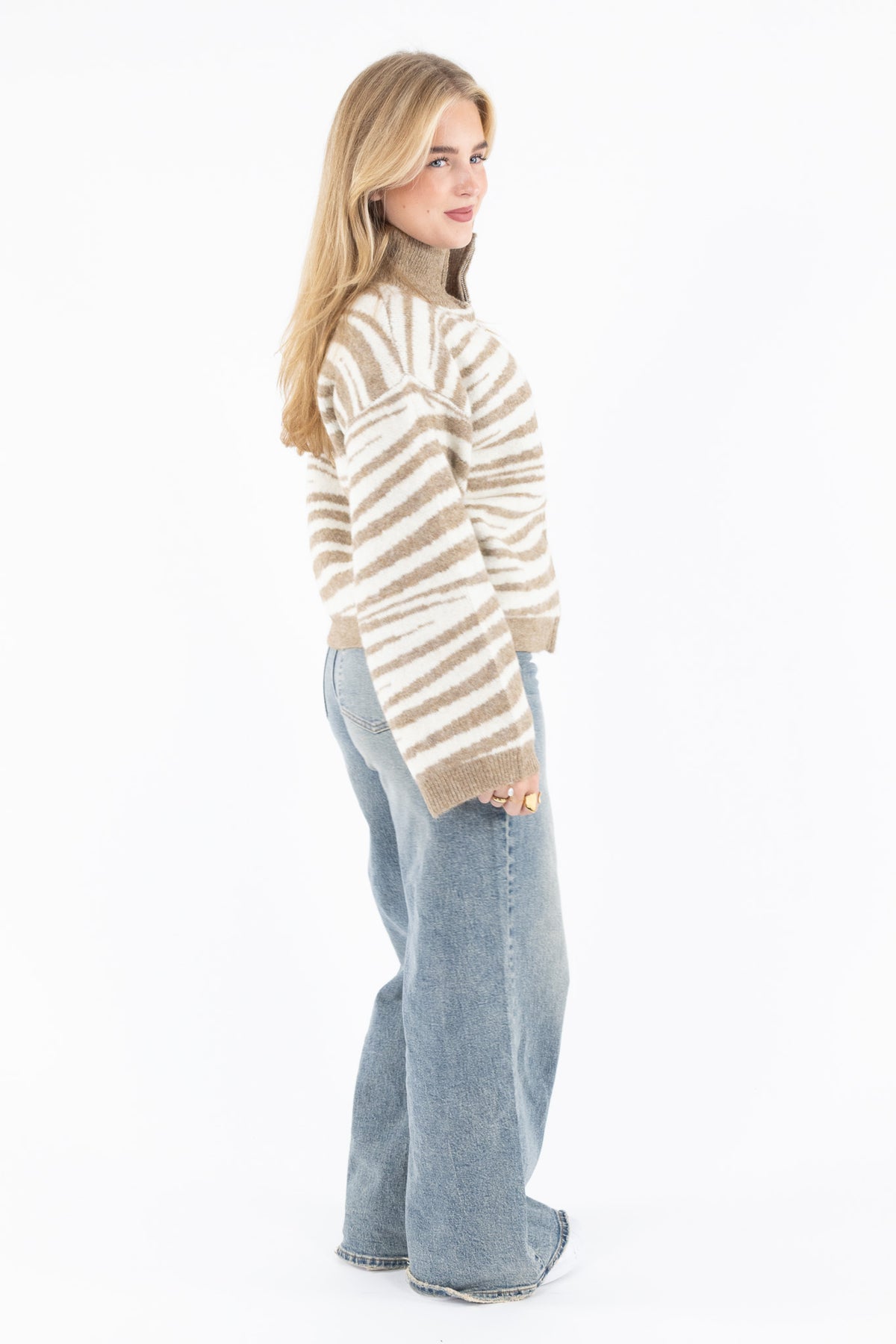 Zebra Zip Knit