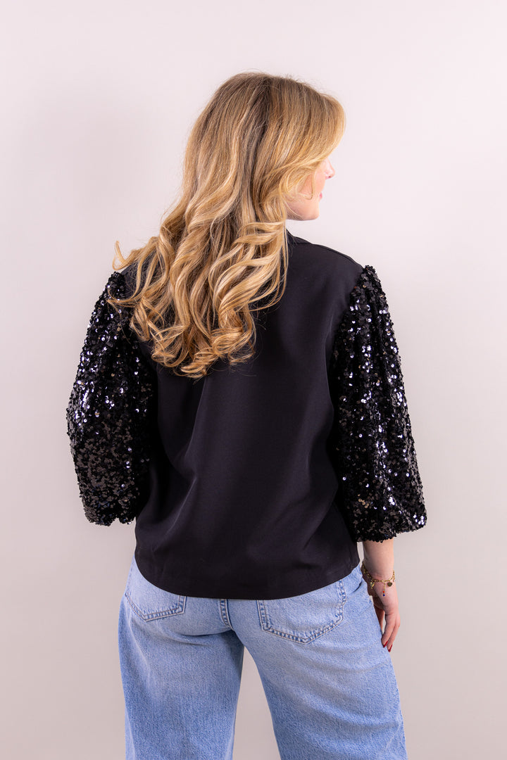 Noelle glitter blazer short sleeve