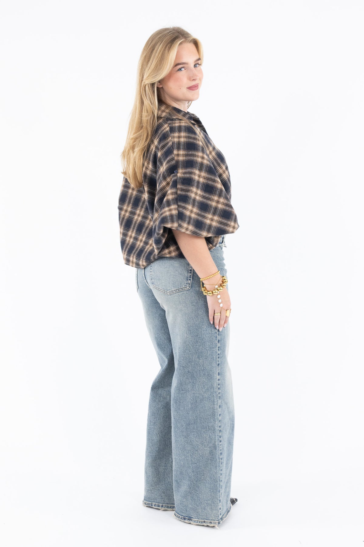 Roxy Check Blouse