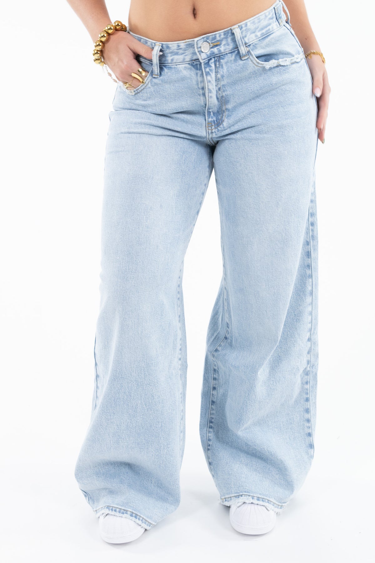 Adjustable Waist Baggy Jeans