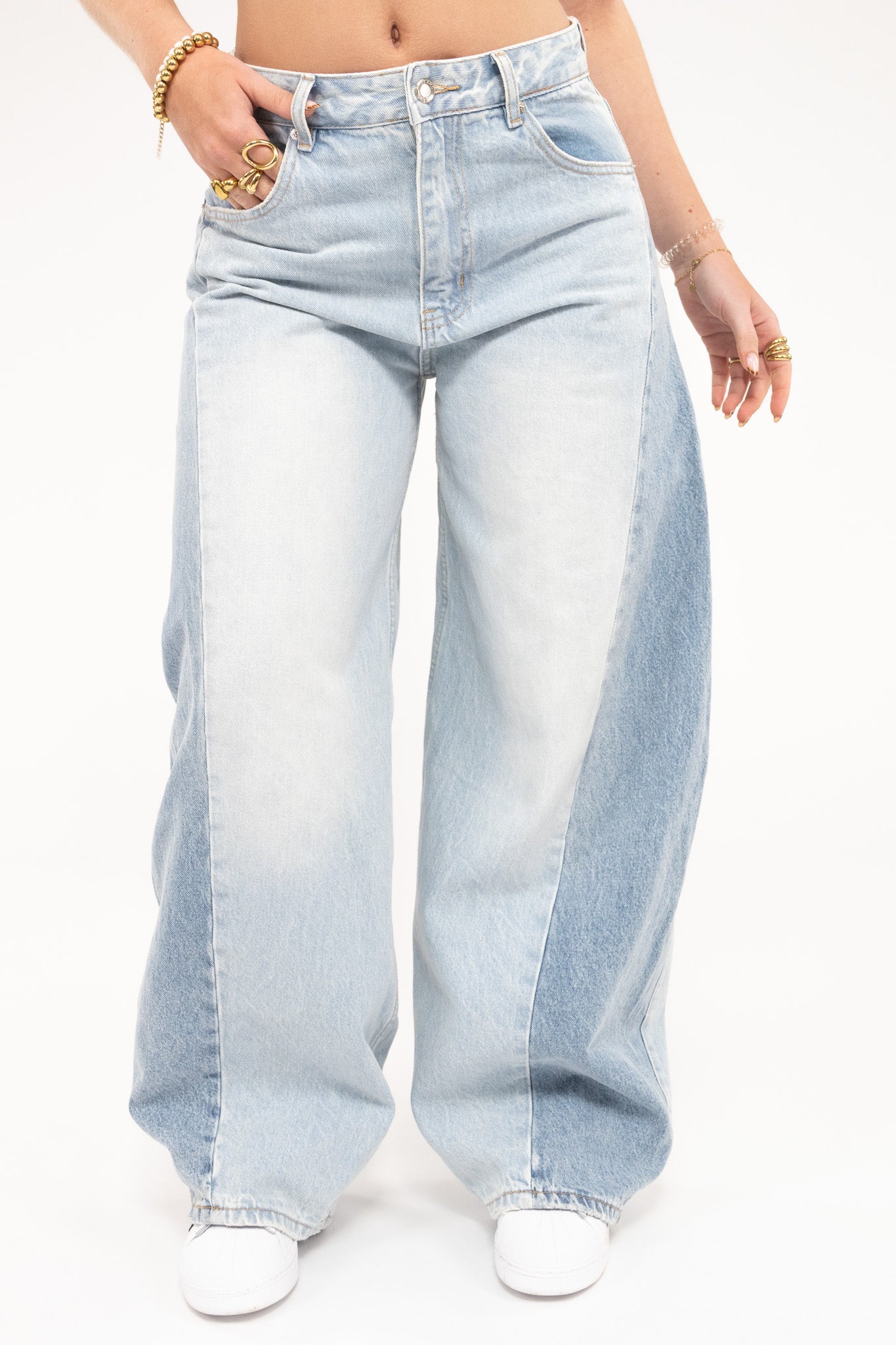 Two Tone Balloon Jeans