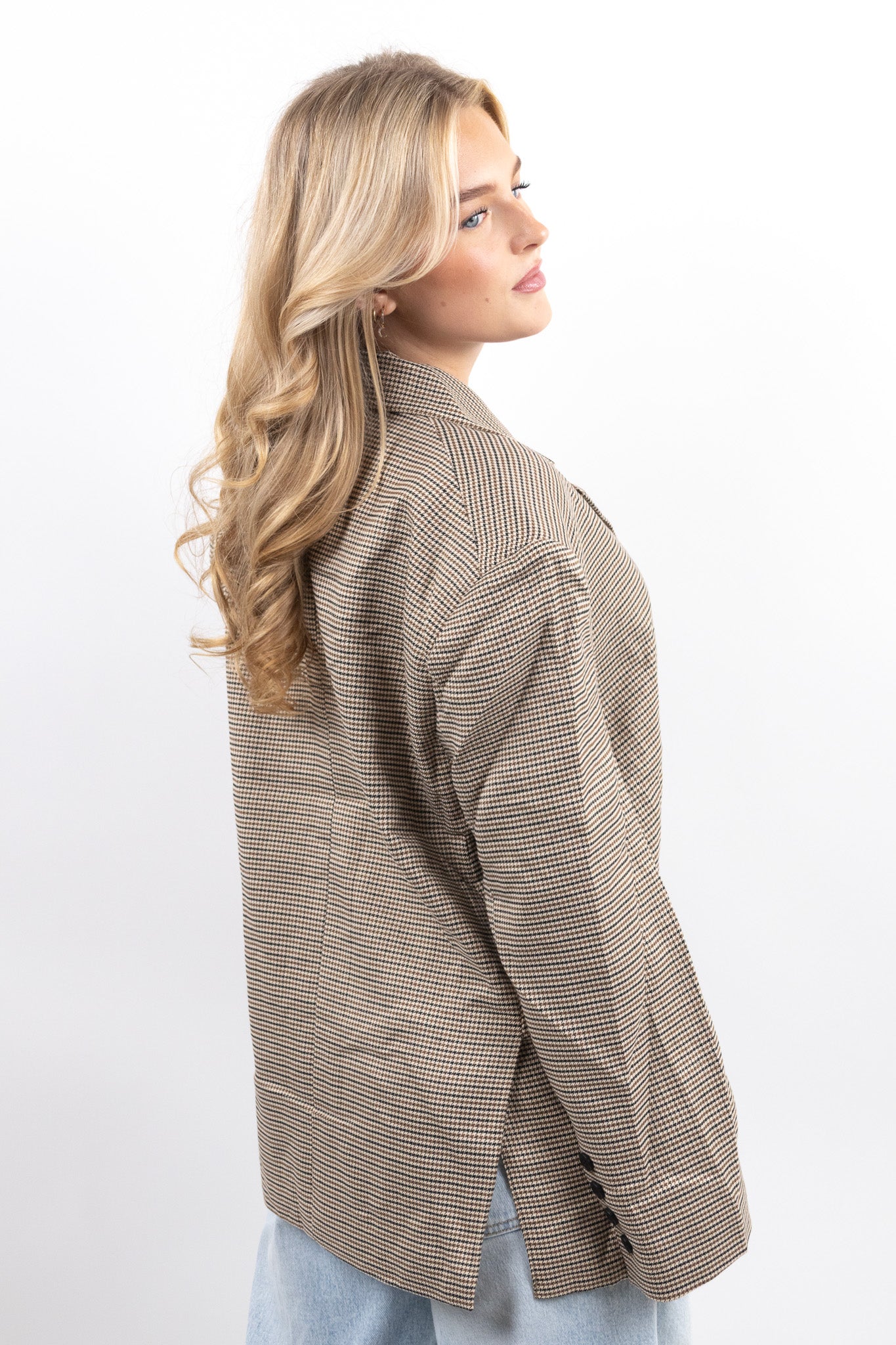 Checked Oversized Blazer