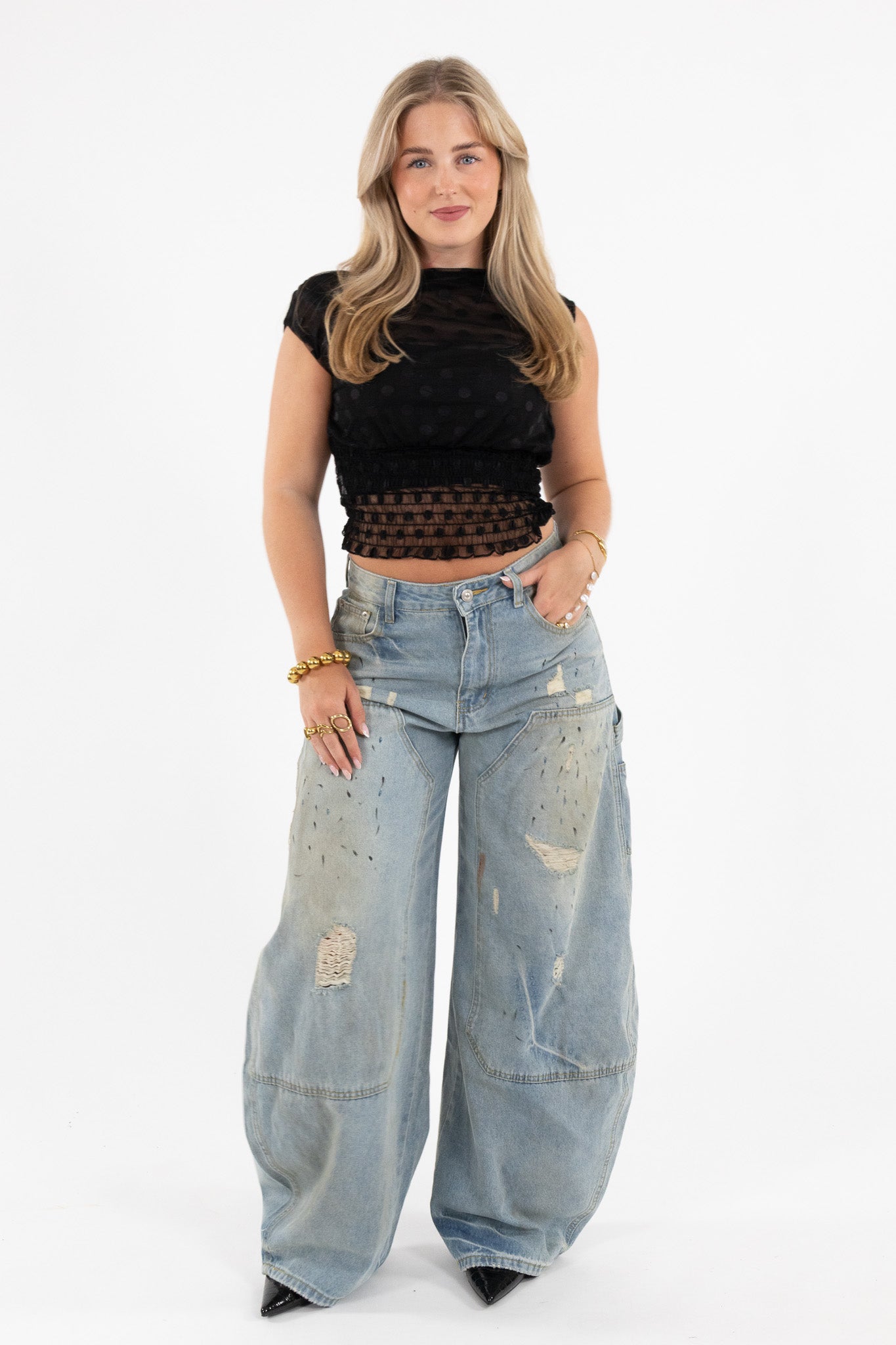 Lily Dot Mesh Top