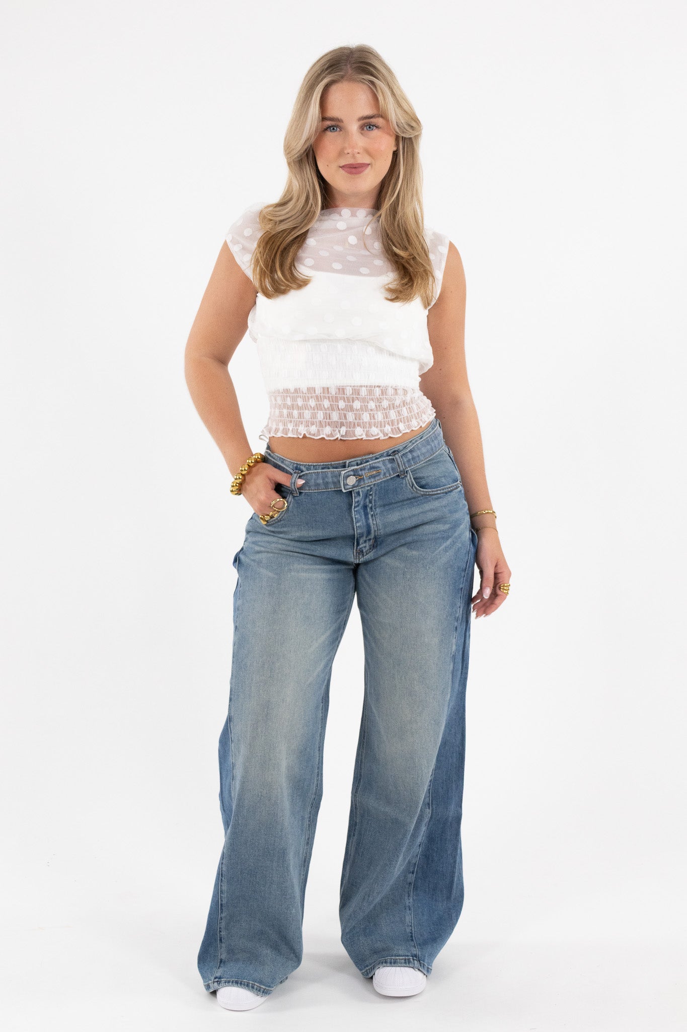 Lily Dot Mesh Top