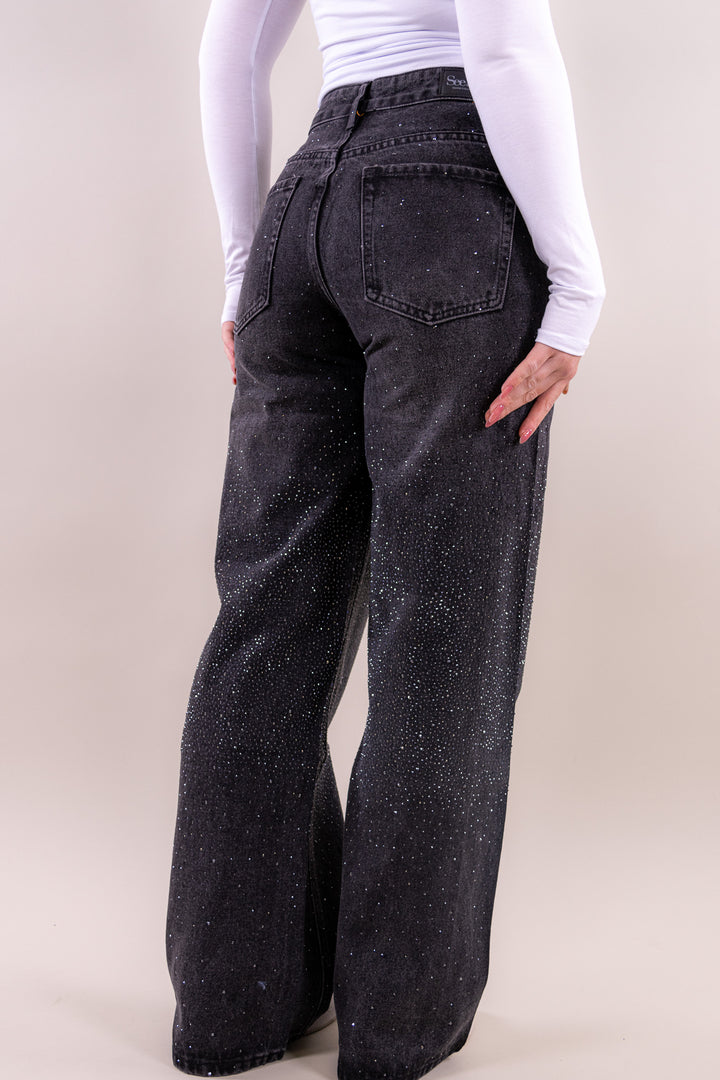 Riley glitter wide leg jeans - no stretch