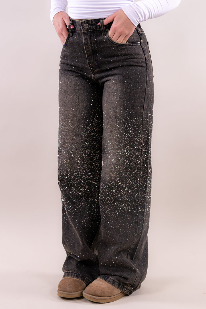 Riley glitter wide leg jeans - no stretch