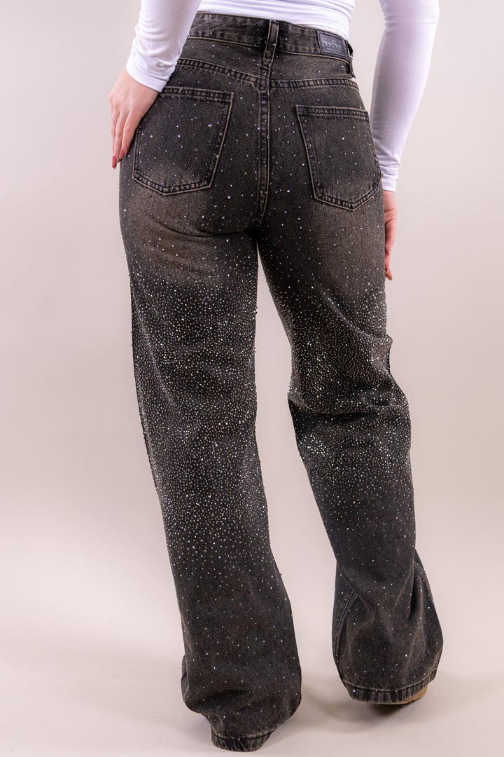 Riley glitter wide leg jeans - no stretch